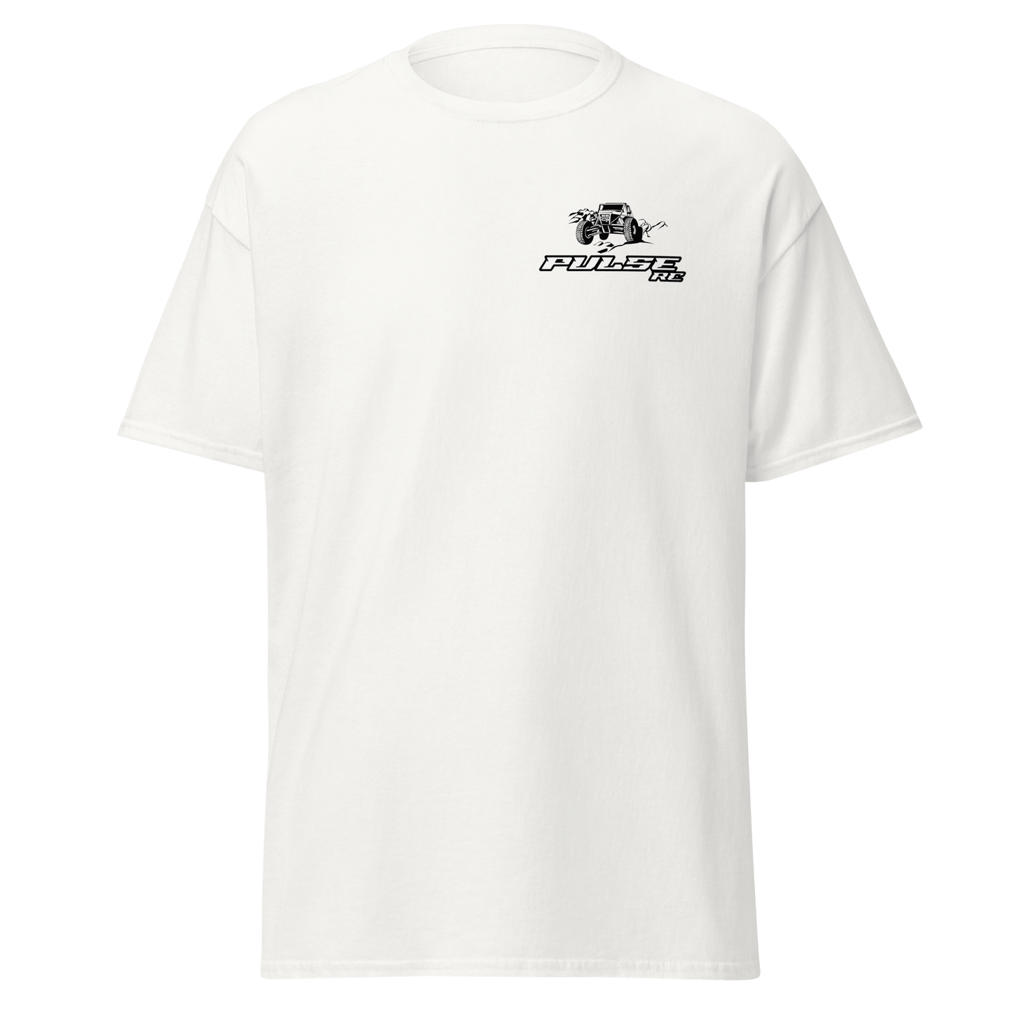 "Pulse RC T-Shirt for RC Racing Enthusiasts – White Tee Showcasing Passion for Remote Control Cars and Off-Road Racing"