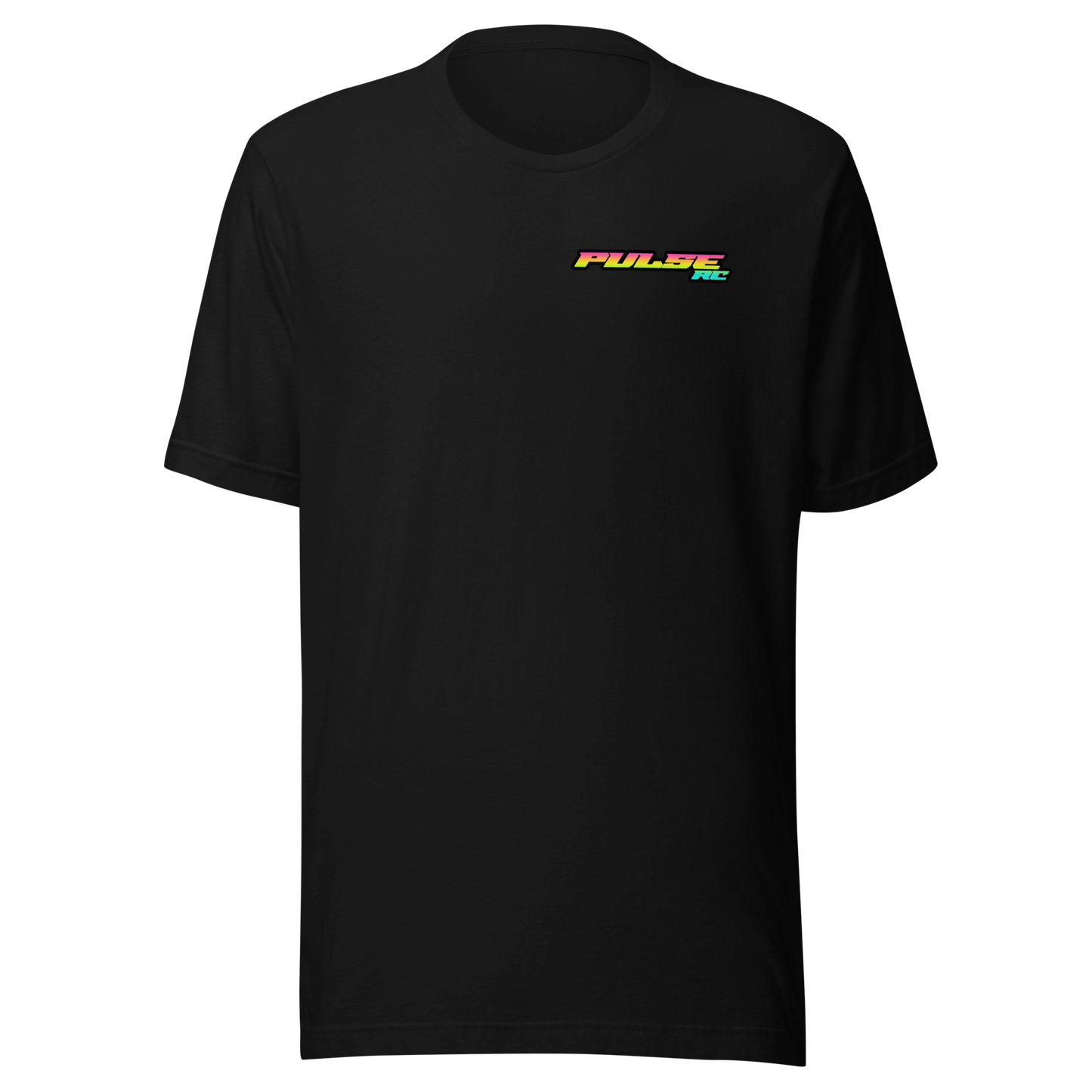 Timeless Track Pulse RC T-Shirt in black, featuring vintage RC racing graphics, perfect for RC racing enthusiasts and hobbyists.