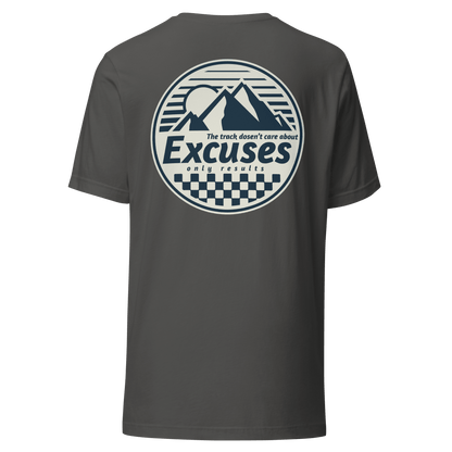 "No Excuses Pulse RC Racing T-Shirt Back Design - Embrace the Racer Lifestyle with Performance Clothing for RC Enthusiasts"