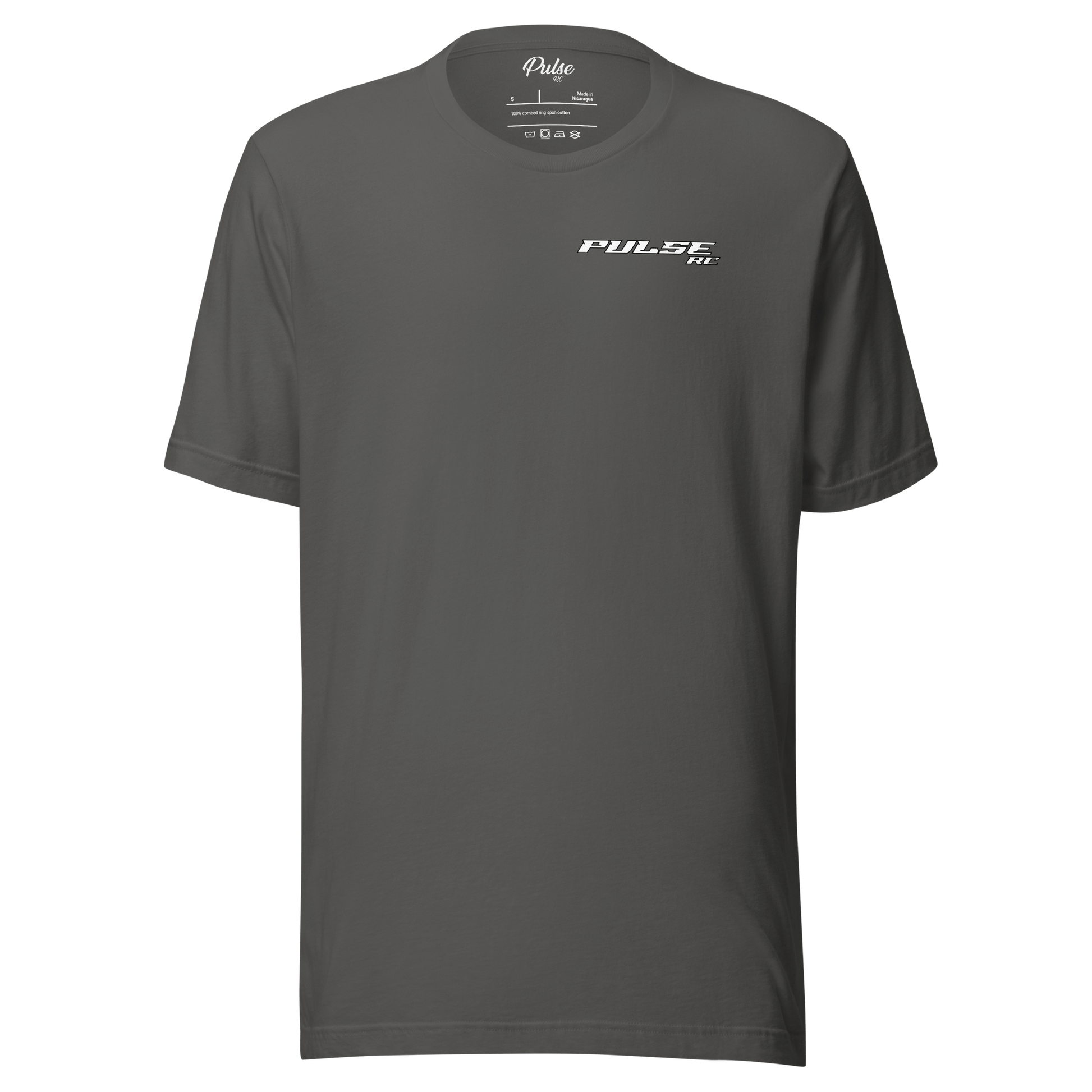 Pulse RC T-Shirt for RC Racing Enthusiasts - "The Track Doesn't Care About Excuses, Only Results" design, perfect for off-road racing and hobby gear.